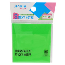 Стикеры прозрачные для заметок Р71-1, 50 листов, 76 х 76 мм (Зеленый)