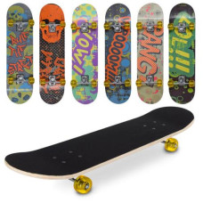 Скейт 79,5-19,5 см , алюм, підвіска, ПУ, світло, 7 шарів, дошка наждак, MS 0321-7