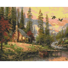 Алмазная мозаика "Охотничий домик" 40х50 см Алмазная мозаика "Охотничий домик" 40х50 см