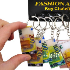 Брелки пластиковые "Деньги евро" (11 см), 12 брелок