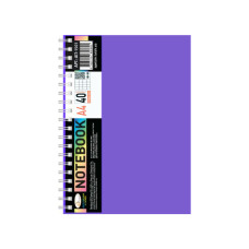 Блокнот А4 АП-1501(Violet) 40 листов, пружина сбоку Блокнот А4 АП-1501(Violet) 40 листов, пружина сбоку