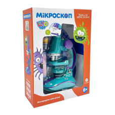 Детский микроскоп SK 0006(Turquoise) свет, 19,5 см, 2 пробирки, стекло