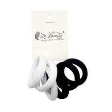 Набор резинок для волос 0108-424, 6 штук, черный и белый