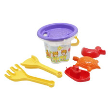 Набор для игры с песком "Цветочек", 7 элементов фиолетовый