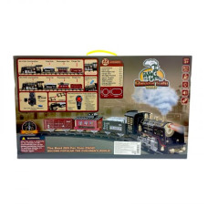 Железная дорога на радиоуправлении аккумулятор 3.7 V, пульт 2.4 GHz, локомотив, 3 вагона, звуки, подсветка, парогенератор, в коробке Железная дорога на радиоуправлении аккумулятор 3.7 V, пульт 2.4 GHz, локомотив, 3 вагона, звуки, подсветка, парогенератор, в коробке