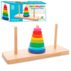 Деревянная игрушка Пирамидка MD 1870, 8 колец Деревянная игрушка Пирамидка MD 1870, 8 колец