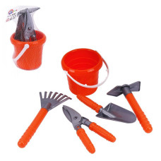 Набір садівника (секатор&ndash;1шт.совок&ndash;1шт граблі&ndash;2 шт.сапка&ndash;1шт.відерко-1шт) в сітці, Техно 8287