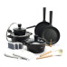 Набор посуды OSFE YD-16, 16 предметов из алюминия. Черный (YD-16)