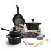 Набор посуды OSFE YD-16, 16 предметов из алюминия. Черный (YD-16)