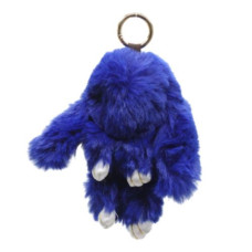 Меховой брелок "Кролик", синий (23 см)