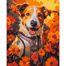 Картина по номерам "Патрон в цветах" 40x50 см