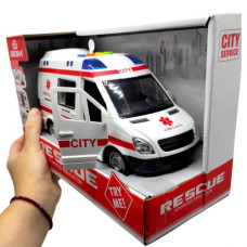 Машина "Швидка допомога", підсвічування, звуки, інерція, в коробці