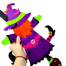 Вироб з фетру 3 мм " Відьма на мітлі" 55см*33см ХН-65