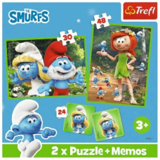 Пазлы - (2в1 + Мемо) - "Смурфикам весело"