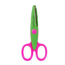 Ножницы деткские 80685(Green-Pink) с фигурным лезвием