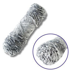Пряжа плюшевая синель PP114, 100 грамм, 100% полиэстер, светло-серый