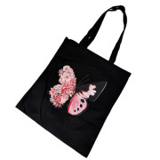 Шопер РОЖЕВИЙ МЕТЕЛИК ЧОРНИЙ 40х34см З БЛИСКАВКОЮ, 25-143-BLACK