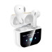 Беспроводные TWS наушники вкладыши HOCO EW89 Kissa с сенсорным экраном на кейсе Белые