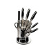 Набор ножей Haus Roland HR610-2, 9 предметов на вращающейся подставке. Серебристый (HR610-2)