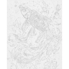 Картина по номерам с красками металлик "Золотая рыбка" 40х50 см