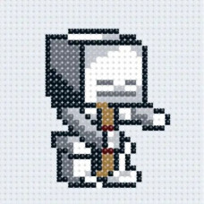 Алмазная мозаика (мини) "Майнкрафт (Minecraft) Скелетон", 10х10 см