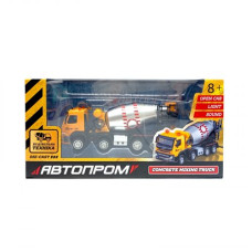 Стройтехника мет. АВТОПРОМ VOLVO Автобетоносмеситель, бат, свет, звук, подвижные детали, в короб. 28*14*10см Стройтехника мет. АВТОПРОМ VOLVO Автобетоносмеситель, бат, свет, звук, подвижные детали, в короб. 28*14*10см