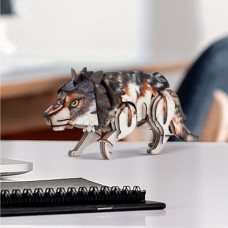 Трехмерная головоломка-конструктор серии Дикие животные "Серый волк"