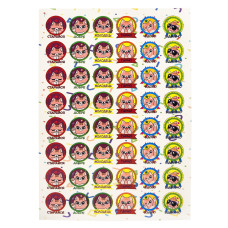 Оценивающая наклейка Котики KT23082504, 1 лист, 48 наклеек Оценивающая наклейка Котики KT23082504, 1 лист, 48 наклеек