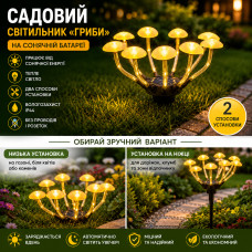 Уличный светильник с датчиком освещения в форме гриба / Садовый светильник на солнечной батарее «Грибы» 26Х-75 Уличный светильник с датчиком освещения в форме гриба / Садовый светильник на солнечной батарее «Грибы» 26Х-75