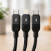 Кабель 3 в 1 для зарядки USB с разъемами Type-C, Lightning и Micro USB / Кабель быстрая зарядка до 6A 26X-202 Кабель 3 в 1 для зарядки USB с разъемами Type-C, Lightning и Micro USB / Кабель быстрая зарядка до 6A 26X-202