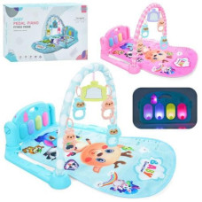 Килимок для немовлят, підвіски, дзеркальце, музика, світло, на бат-ці, 2 кольори, в кор-ці, 804A