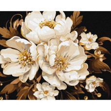 Картина по номерам с красками металлик "Белая нежность" 40х50 см