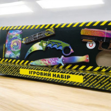 Игровой набор "BIG BOX Nest", деревянный - резинкострел, ножи, перчатки, брелок Игровой набор "BIG BOX Nest", деревянный - резинкострел, ножи, перчатки, брелок