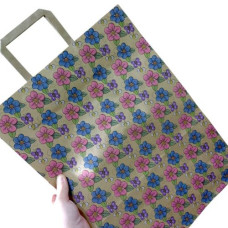 Пакет бумажный с ручками бурый (5 шт в упаковке) 32х15х42 см