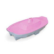 Песочница "Корабль" светло-розовый/светло-серый