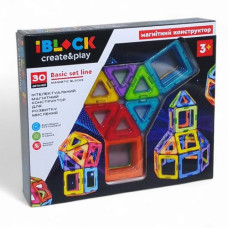 Конструктор магнитный "Цветные магниты" (30 деталей) Конструктор магнитный "Цветные магниты" (30 деталей)