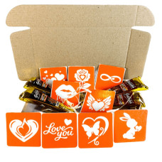 Набор хны с трафаретами для био-тату №8 henna-set-08, 9 трафаретов