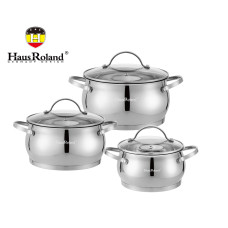 Набор кастрюль Haus Roland HR114-1, 3 шт из нержавеющей стали 1,9/2,7/3,6 л. Серебристый (HR114-1)