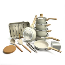 Набор посуды Caannasweis YMX-19-1 (19 предметов) из литого алюминия. Бежевый (YMX-19-1) Набор посуды Caannasweis YMX-19-1 (19 предметов) из литого алюминия. Бежевый (YMX-19-1)