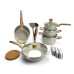 Набор посуды Caannasweis YMX-19-1 (19 предметов) из литого алюминия. Бежевый (YMX-19-1)