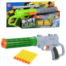 Пістолет 41см, м'які кулі-присоски 6шт, 2 види, в кор-ці, 566