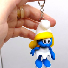 Брелок (3d печать) "SMURF SMURFETKA \ Смурфики", 8.5 см Брелок (3d печать) "SMURF SMURFETKA \ Смурфики", 8.5 см