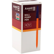 Ручка кулькова Axent Delta 0.7 мм, синя (50 штук)
