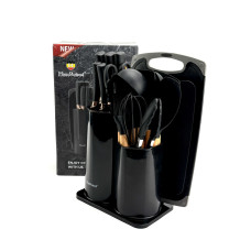 Большой кухонный набор Haus Roland HR630-1, 19 предметов с доской и ножницами. Чёрный (HR630-1) Большой кухонный набор Haus Roland HR630-1, 19 предметов с доской и ножницами. Чёрный (HR630-1)