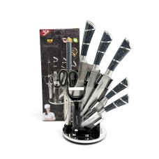 Набор ножей Haus Roland HR615-3, 9 предметов на вращающейся подставке. Серебристый (HR615-3) Набор ножей Haus Roland HR615-3, 9 предметов на вращающейся подставке. Серебристый (HR615-3)