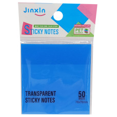 Стикеры прозрачные для заметок Р71-1, 50 листов, 76 х 76 мм (Синий)