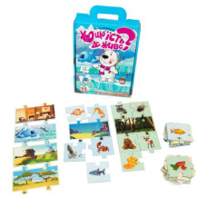 Пазлы "Кто где живет? Кто что ест?"