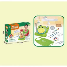 Набор для гончарства "Лягушка" электрический круг для гончарства, от сети, глина, инструменты, краски, палитра, кисточки, фартук, в коро Набор для гончарства "Лягушка" электрический круг для гончарства, от сети, глина, инструменты, краски, палитра, кисточки, фартук, в коро