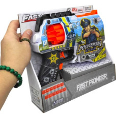 Игрушечный пистолет (бластер) с барабаном и мягкими патронами (21х19 см, коробка – 24х22х6,5 см)