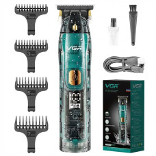 Триммер VGR V-961: Аккумуляторный, для бороды и усов, с 4 сменными насадками / Мужской триммер для окантовки